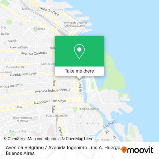 Avenida Belgrano / Avenida Ingeniero Luis A. Huergo map