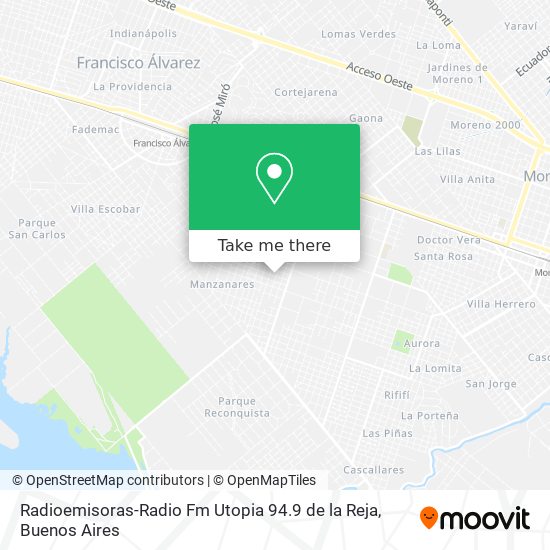 Mapa de Radioemisoras-Radio Fm Utopia 94.9 de la Reja