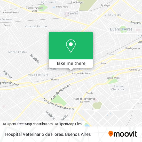 Hospital Veterinario de Flores map