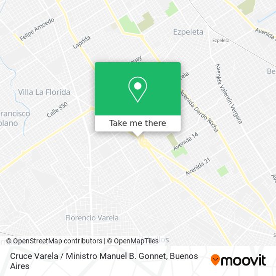Mapa de Cruce Varela / Ministro Manuel B. Gonnet