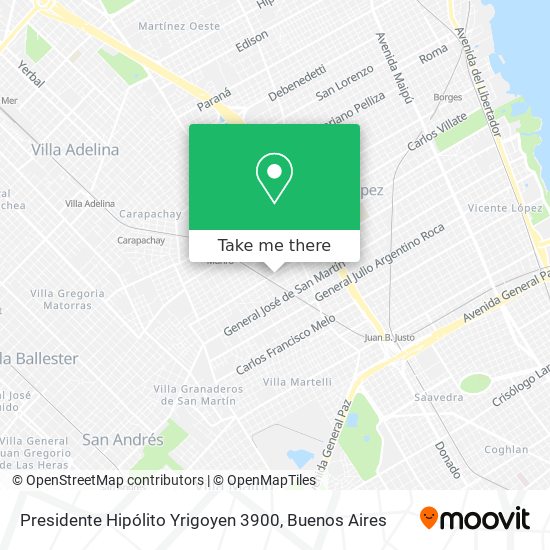 Presidente Hipólito Yrigoyen 3900 map