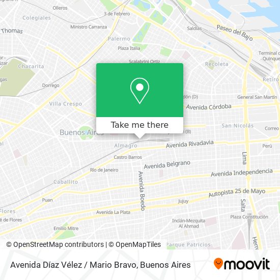 Avenida Díaz Vélez / Mario Bravo map