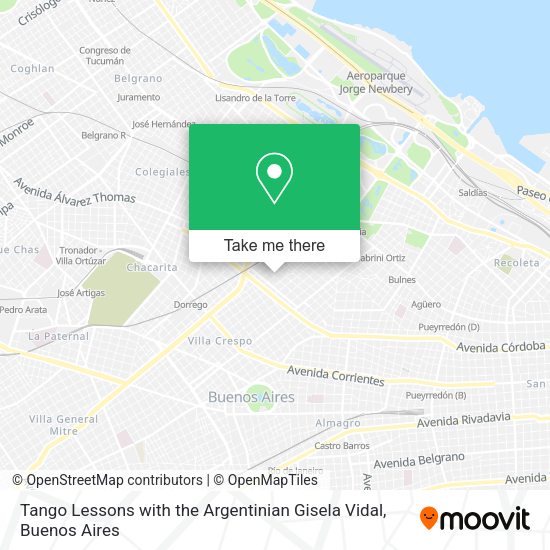 Tango Lessons with the Argentinian Gisela Vidal map