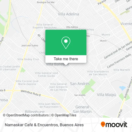 Mapa de Namaskar Café & Encuentros