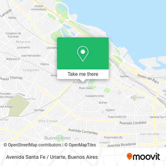 Mapa de Avenida Santa Fe / Uriarte