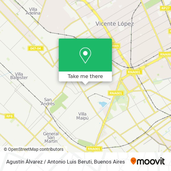 Agustín Álvarez / Antonio Luis Beruti map