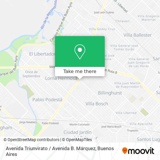 Mapa de Avenida Triunvirato / Avenida B. Márquez