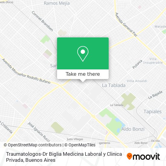 Mapa de Traumatologos-Dr Biglia Medicina Laboral y Clinica Privada