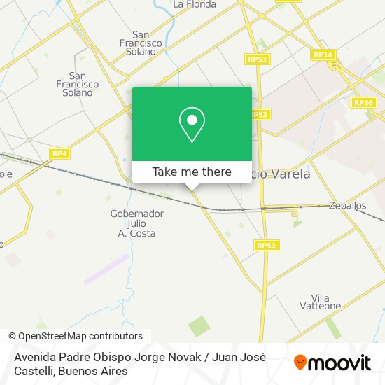 Avenida Padre Obispo Jorge Novak / Juan José Castelli map