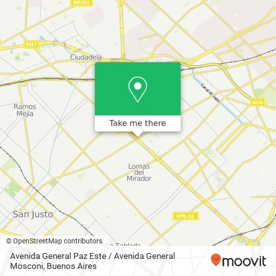 Avenida General Paz Este / Avenida General Mosconi map