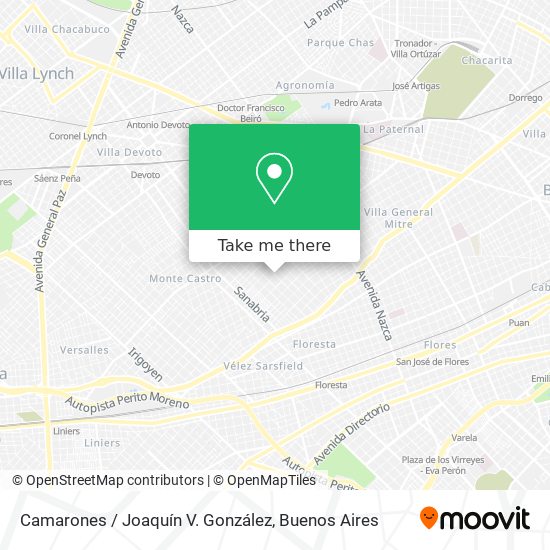 Camarones / Joaquín V. González map