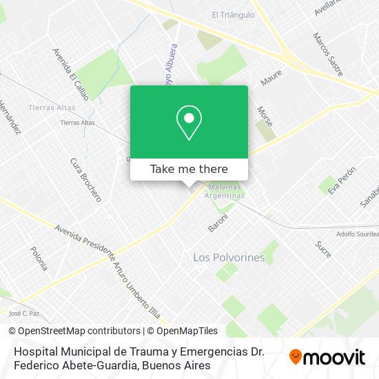 Hospital Municipal de Trauma y Emergencias Dr. Federico Abete-Guardia map