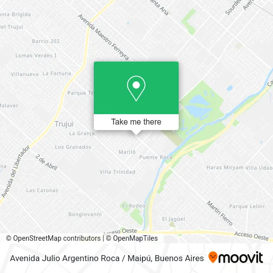 Mapa de Avenida Julio Argentino Roca / Maipú