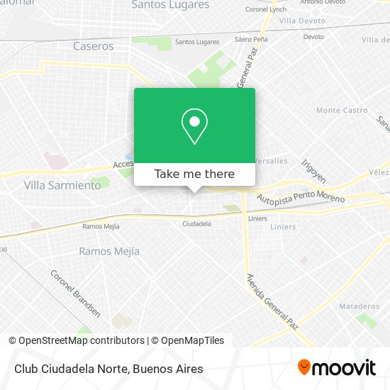 Club Ciudadela Norte map