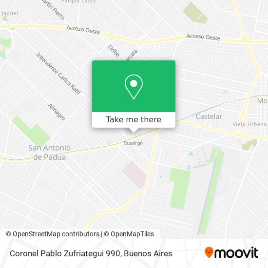 Coronel Pablo Zufriategui 990 map