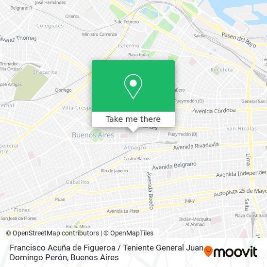 Francisco Acuña de Figueroa / Teniente General Juan Domingo Perón map