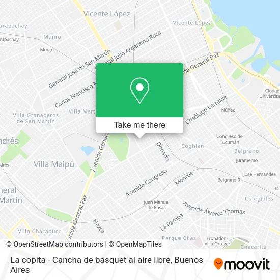 Mapa de La copita - Cancha de basquet al aire libre