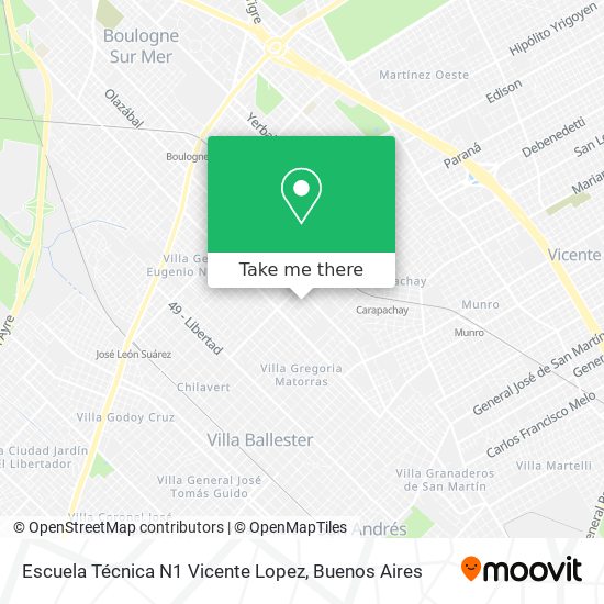 Escuela Técnica N1 Vicente Lopez map