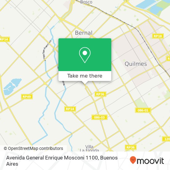 Mapa de Avenida General Enrique Mosconi 1100