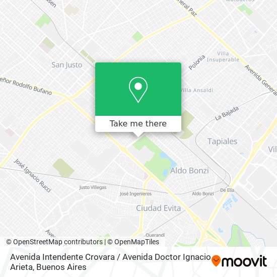 Mapa de Avenida Intendente Crovara / Avenida Doctor Ignacio Arieta