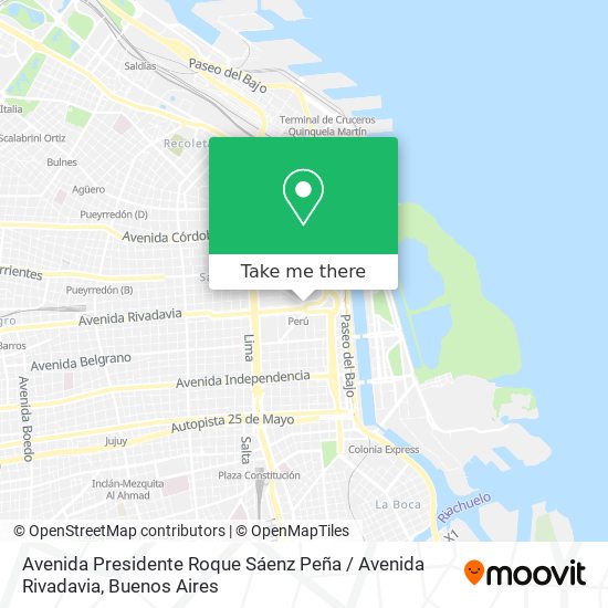 Mapa de Avenida Presidente Roque Sáenz Peña / Avenida Rivadavia