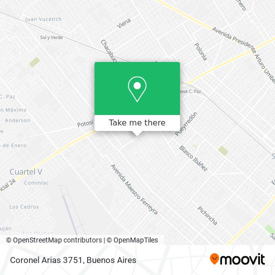 Coronel Arias 3751 map