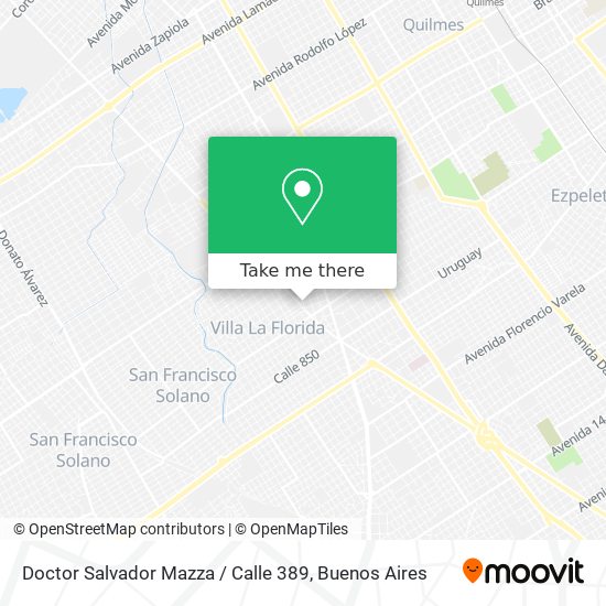 Mapa de Doctor Salvador Mazza / Calle 389