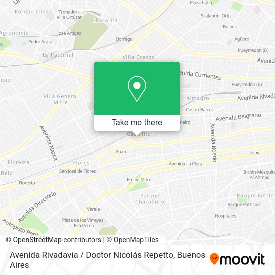 Avenida Rivadavia / Doctor Nicolás Repetto map