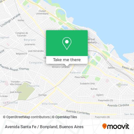 Avenida Santa Fe / Bonpland map