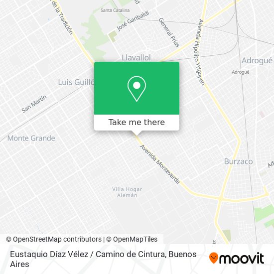 Mapa de Eustaquio Díaz Vélez / Camino de Cintura
