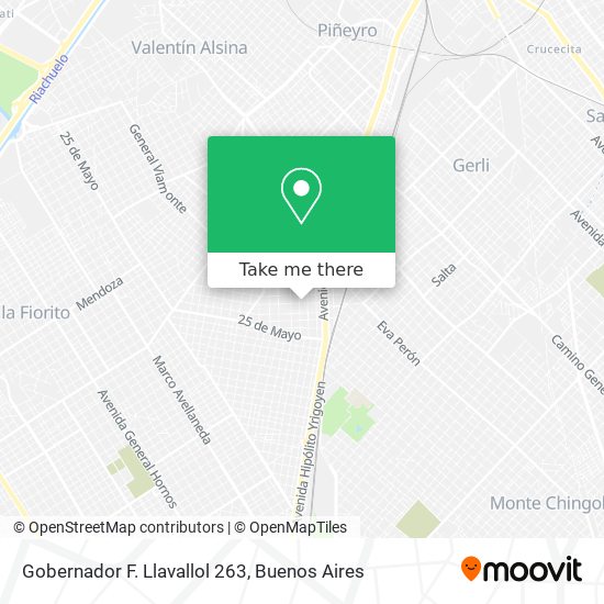 Mapa de Gobernador F. Llavallol 263