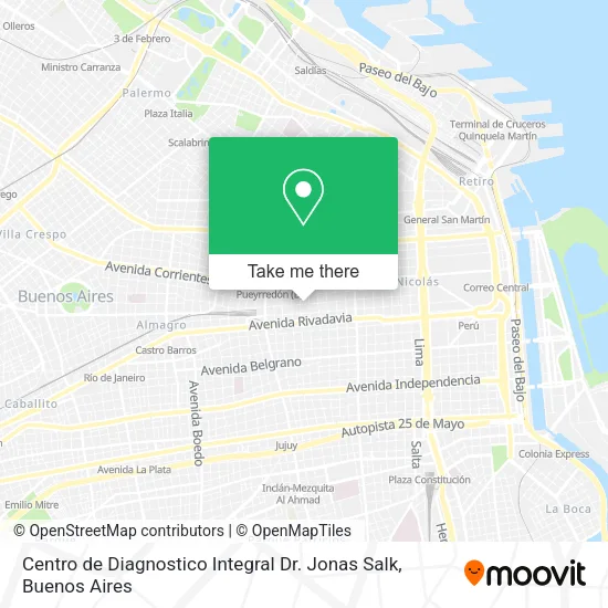 Mapa de Centro de Diagnostico Integral Dr. Jonas Salk