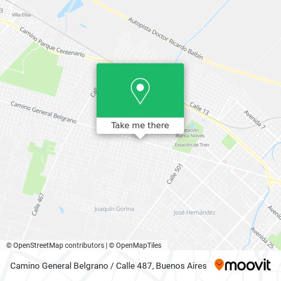 Camino General Belgrano / Calle 487 map