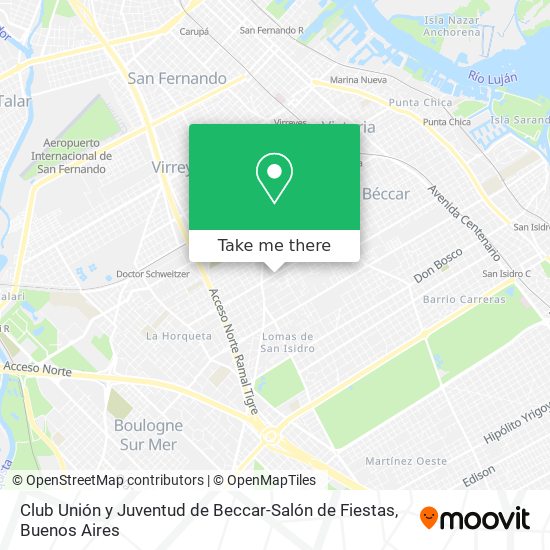 Club Unión y Juventud de Beccar-Salón de Fiestas map