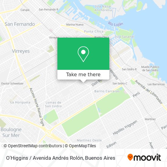 Mapa de O'Higgins / Avenida Andrés Rolón