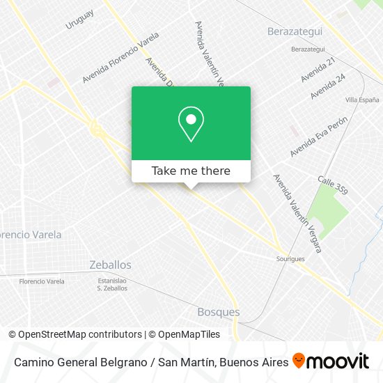 Mapa de Camino General Belgrano / San Martín