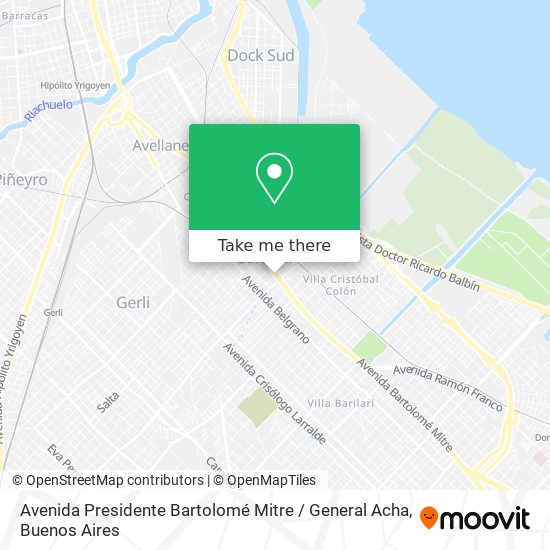Avenida Presidente Bartolomé Mitre / General Acha map
