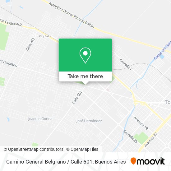 Camino General Belgrano / Calle 501 map