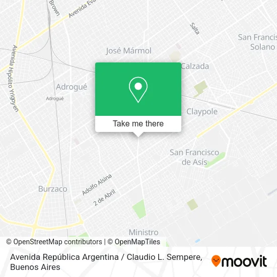 Mapa de Avenida República Argentina / Claudio L. Sempere
