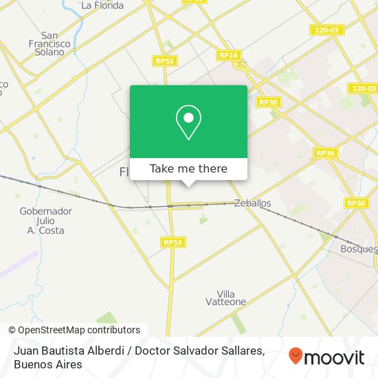 Juan Bautista Alberdi / Doctor Salvador Sallares map