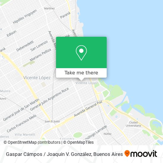 Gaspar Cámpos / Joaquín V. González map