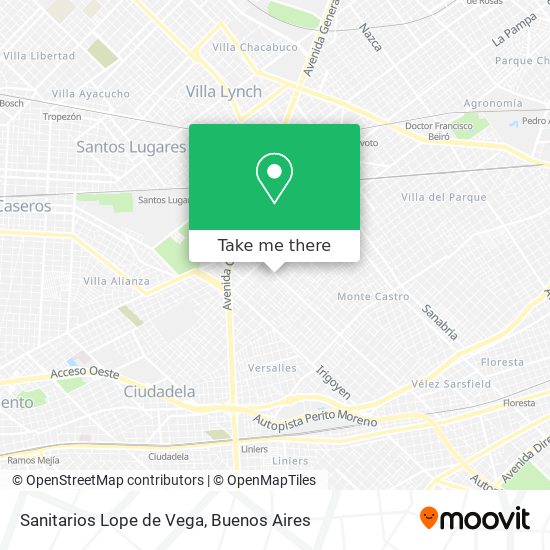 Sanitarios Lope de Vega map