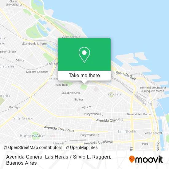 Avenida General Las Heras / Silvio L. Ruggeri map