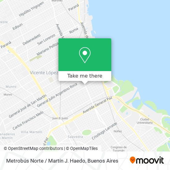 Metrobús Norte / Martín J. Haedo map