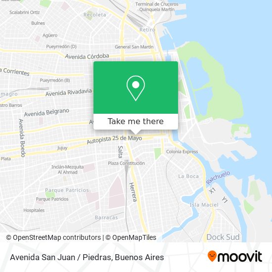 Avenida San Juan / Piedras map