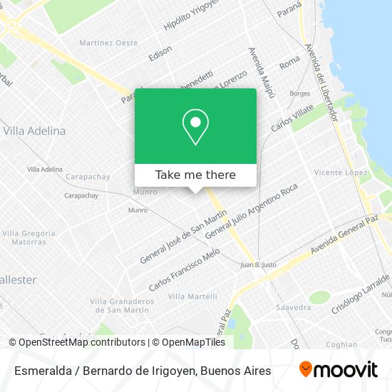 Esmeralda / Bernardo de Irigoyen map