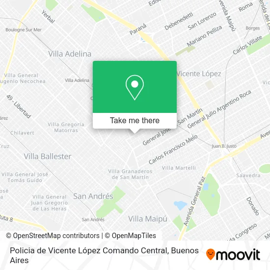 Policia de Vicente López Comando Central map
