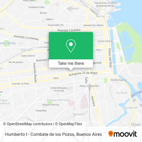 Humberto I - Combate de los Pozos map