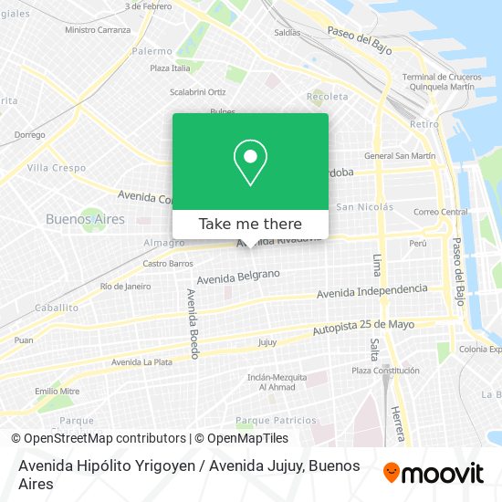 Avenida Hipólito Yrigoyen / Avenida Jujuy map