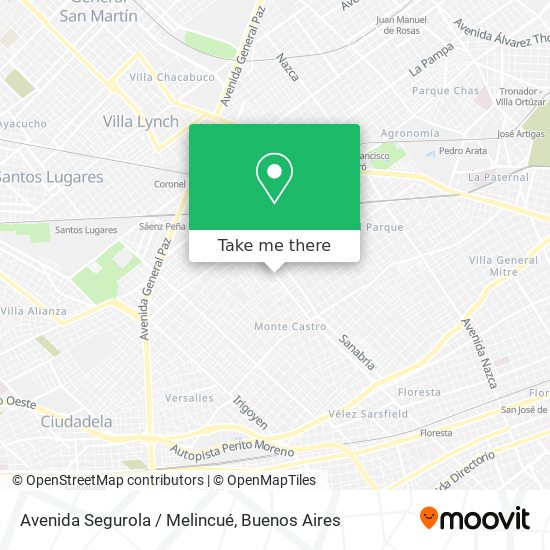 Avenida Segurola / Melincué map